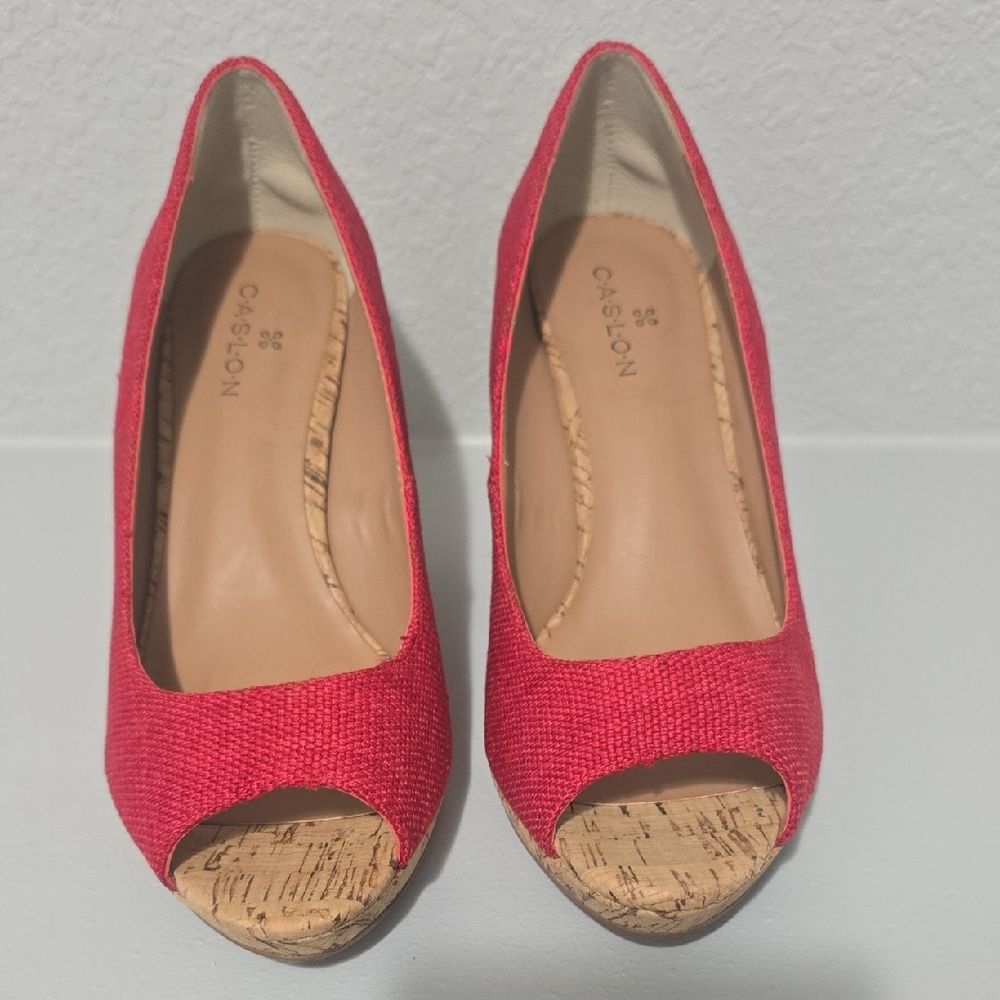 Caslon Red Peep Toe Heels